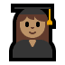 👩🏽‍🎓 woman student: medium skin tone display on Windows